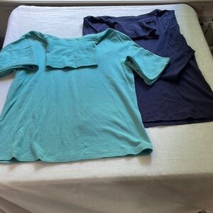 Appleseed's Turtle Necks - PS - navy and teal blue